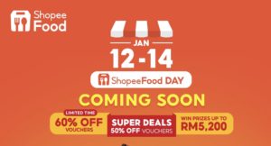 ShopeeFood Day akan berlangsung pada 12-14 Januari ini - diskaun sehingga 60% 2