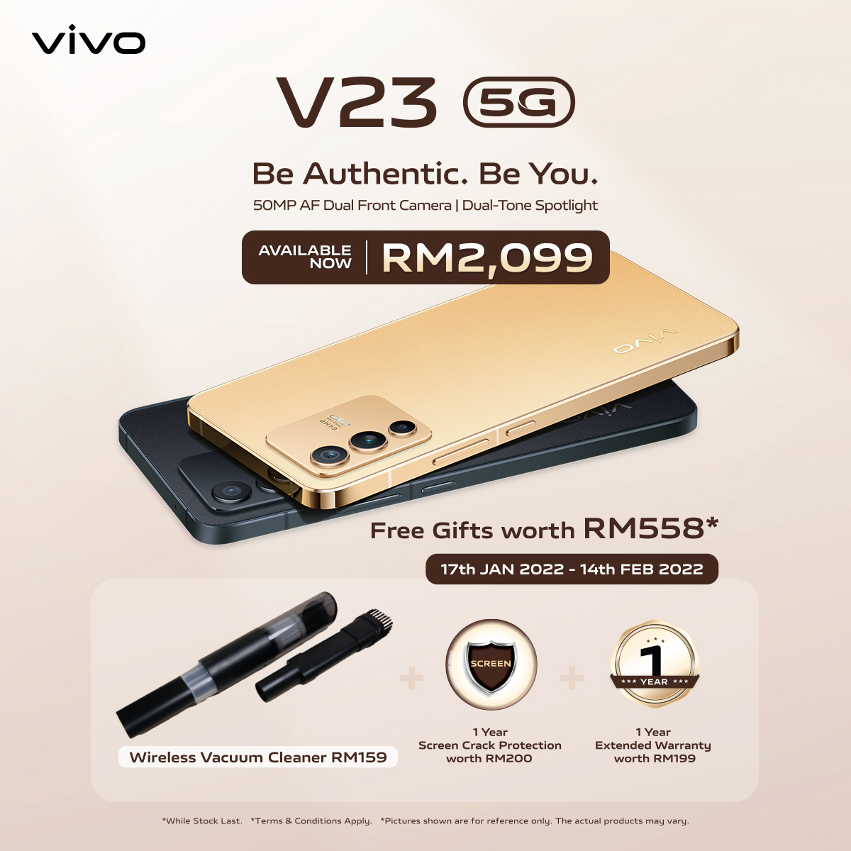 vivo V23 5G kini rasmi di Malaysia pada harga RM 2,099 - panel belakang boleh bertukar warna 19