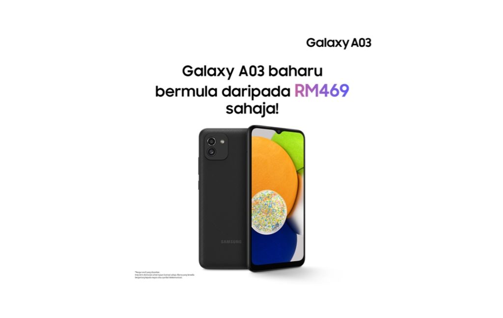 Samsung Galaxy A03 kini di Malaysia pada harga dari RM 469 sahaja 1