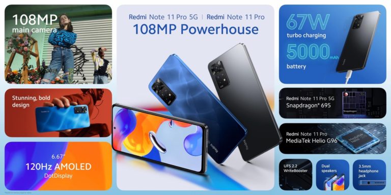 Xiaomi Redmi Note 11 Pro 5G dan Redmi Note 11 Pro kini rasmi dengan beberapa spesifikasi setaraf flagship 6