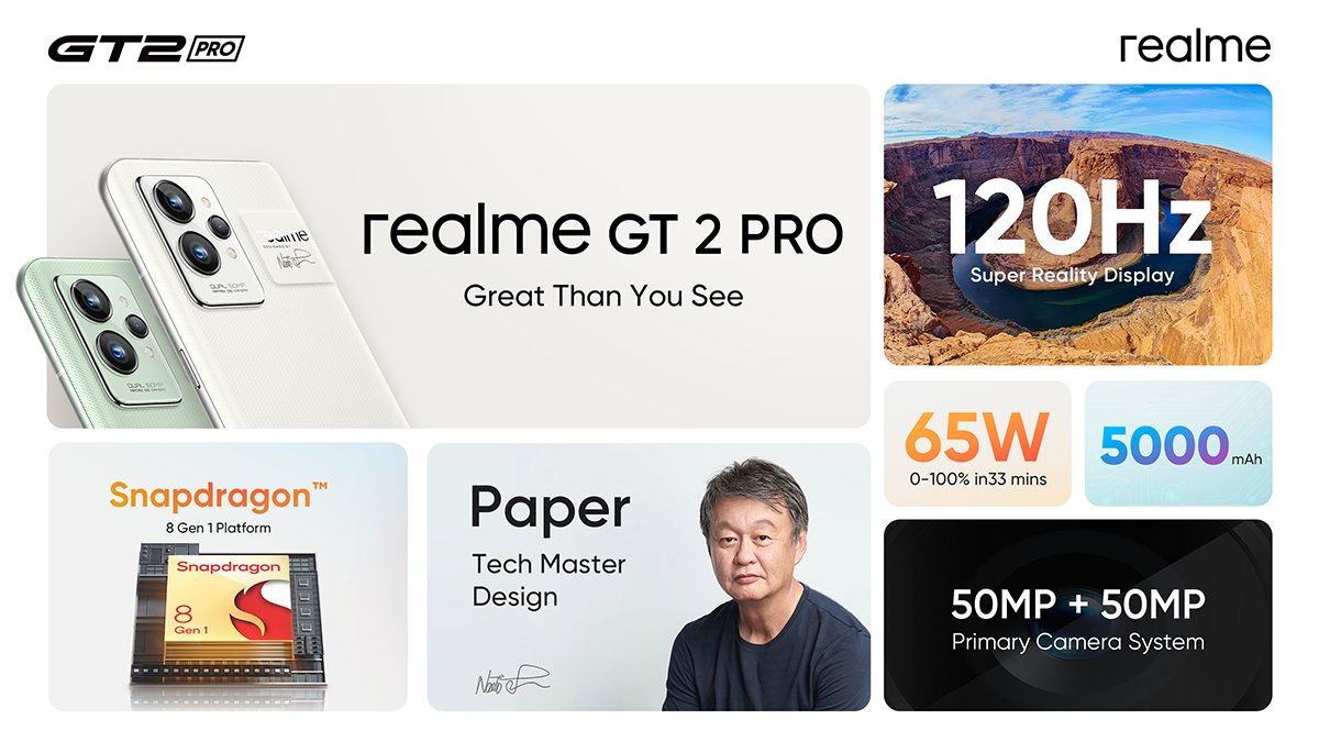 realme GT 2 Pro kini rasmi untuk pasaran global -cip Snapdragon 8 Gen 1 dan skrin OLED 2K+ 9