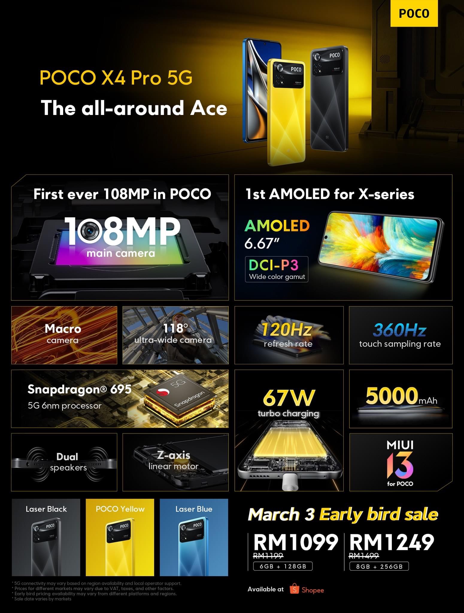 POCO X4 Pro 5G kini rasmi dengan Snapdragon 695 dan kamera 108MP - harga dari RM 1,199 12