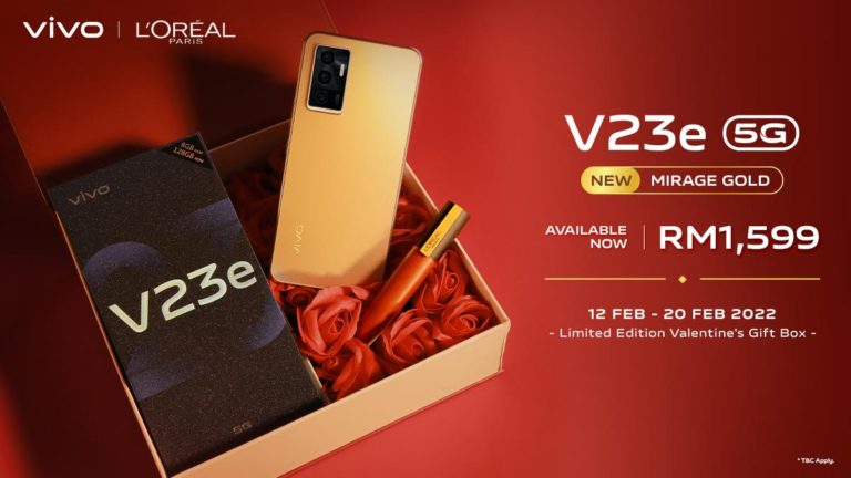 vivo V23e 5G Mirage Gold kini di Malaysia pada harga RM 1,599 - percuma gift box Valentine’s L’Oréal Paris 10