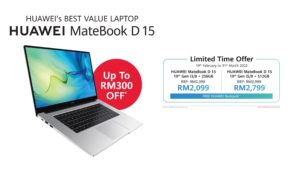 HUAWEI MateBook D15 kini ditawarkan pada harga serendah RM 2,099 sahaja 4