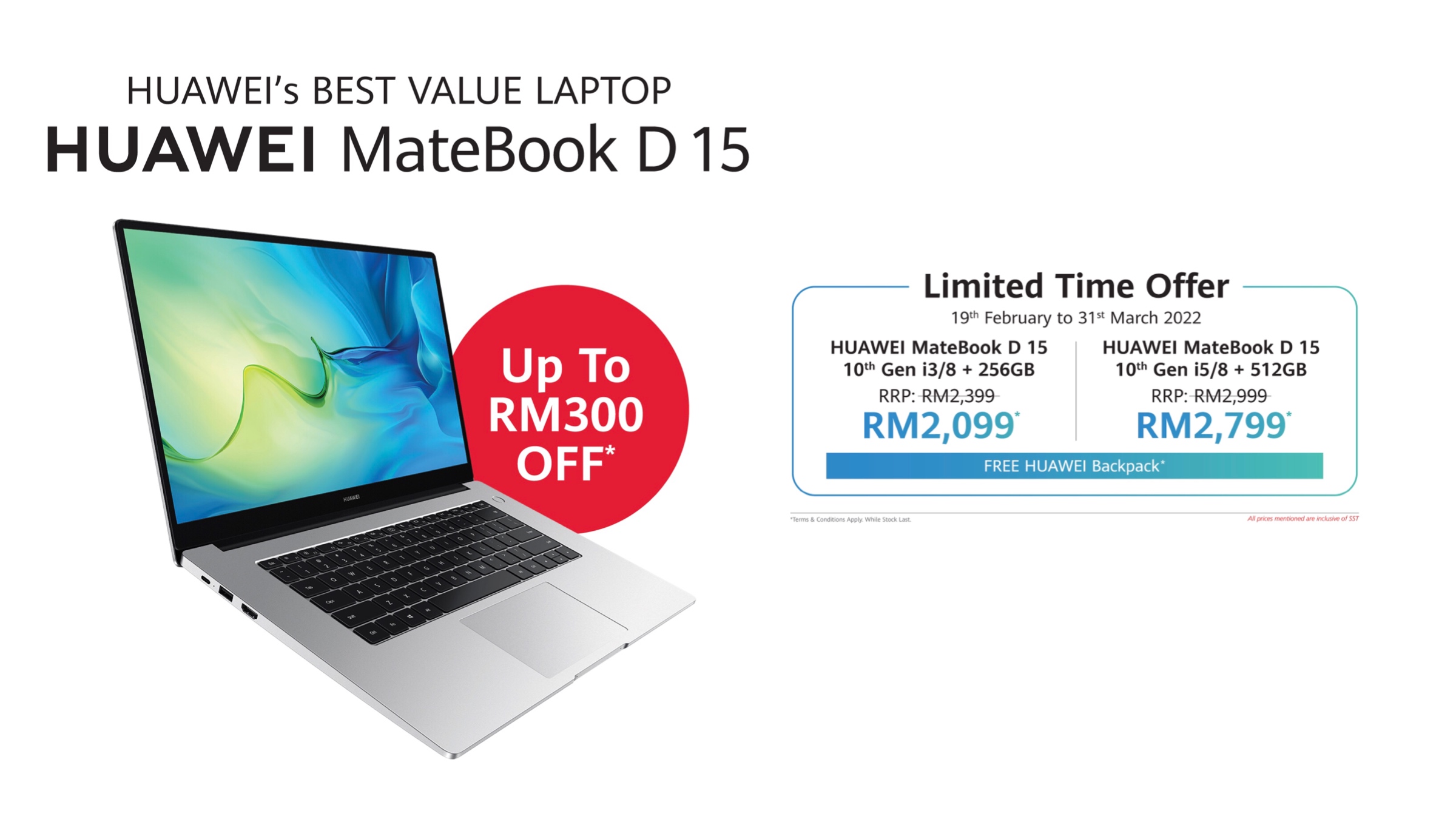 HUAWEI MateBook D15 kini ditawarkan pada harga serendah RM 2,099 sahaja 3
