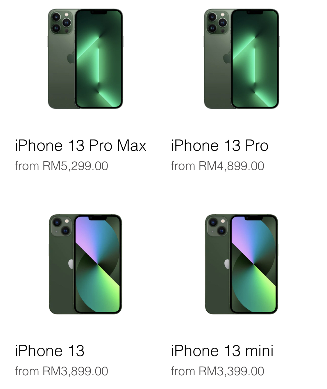 Apple iPhone 13 Series warna hijau kini boleh di pra-tempah - dari RM 3,399 3