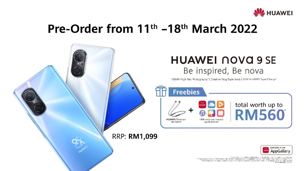 HUAWEI nova 9 SE kini rasmi di Malaysia pada harga RM 1,099 sahaja 1