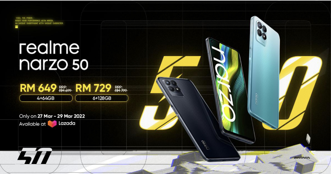 realme Narzo 50A dan Narzo 50A Prime kini di Malaysia - harga promosi dari RM 529 9