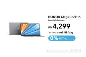 Honor MagicBook 16 kini rasmi di Malaysia dengan skrin 144Hz dan AMD Ryzen 7 1