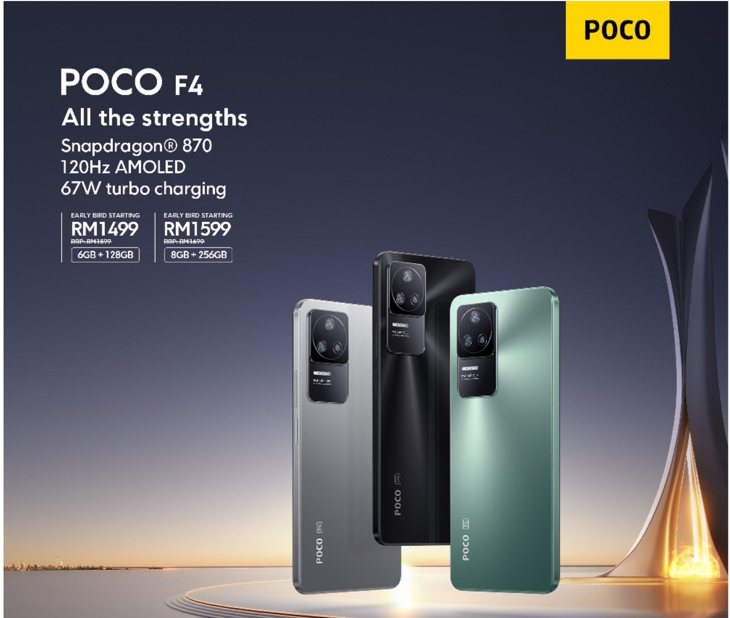 Poco F4 5G kini rasmi dengan skrin E4 AMOLED dan cip Snapdragon 870 - harga promosi dari RM 1499 sahaja 5