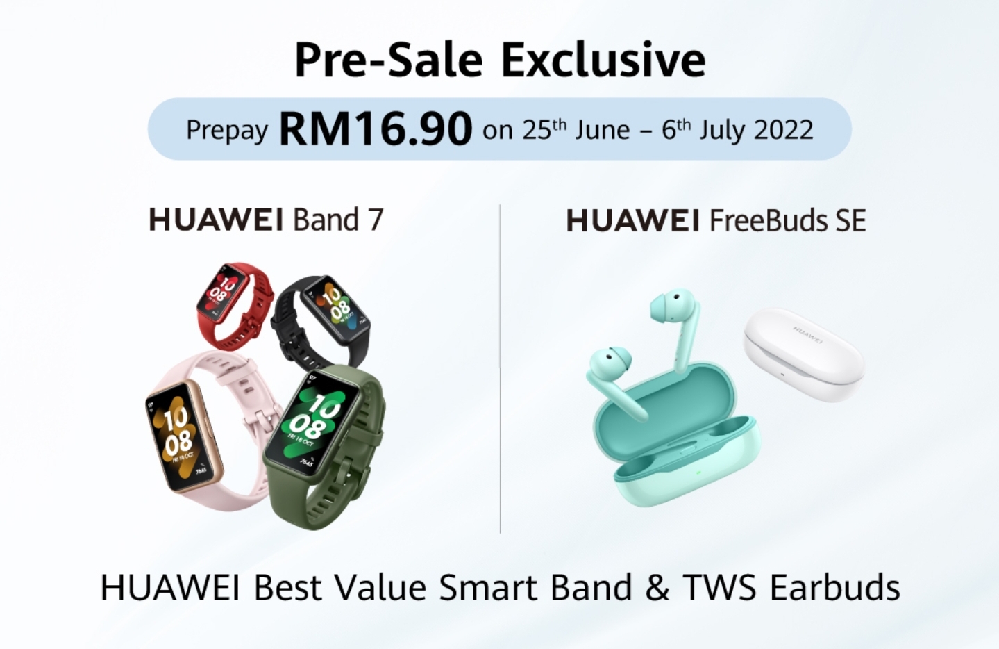 HUAWEI FreeBuds SE dan Band 7 kini di Malaysia - dari RM 199 6