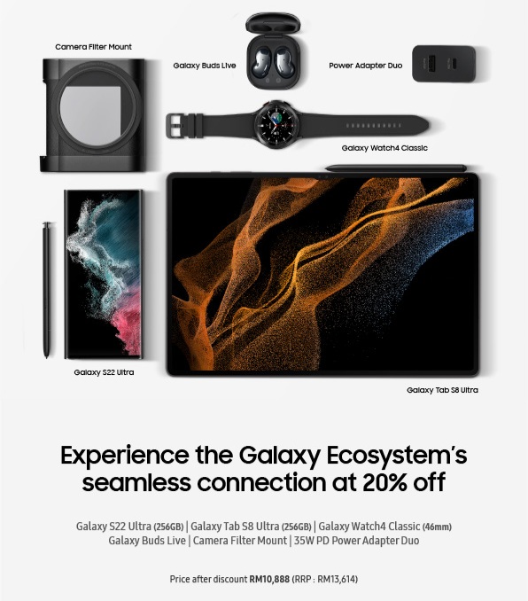 Dapatkan Samsung Galaxy S22 Ultra bersama pakej lengkap Galaxy Ecosystem pada harga RM 10,888 'sahaja' 3