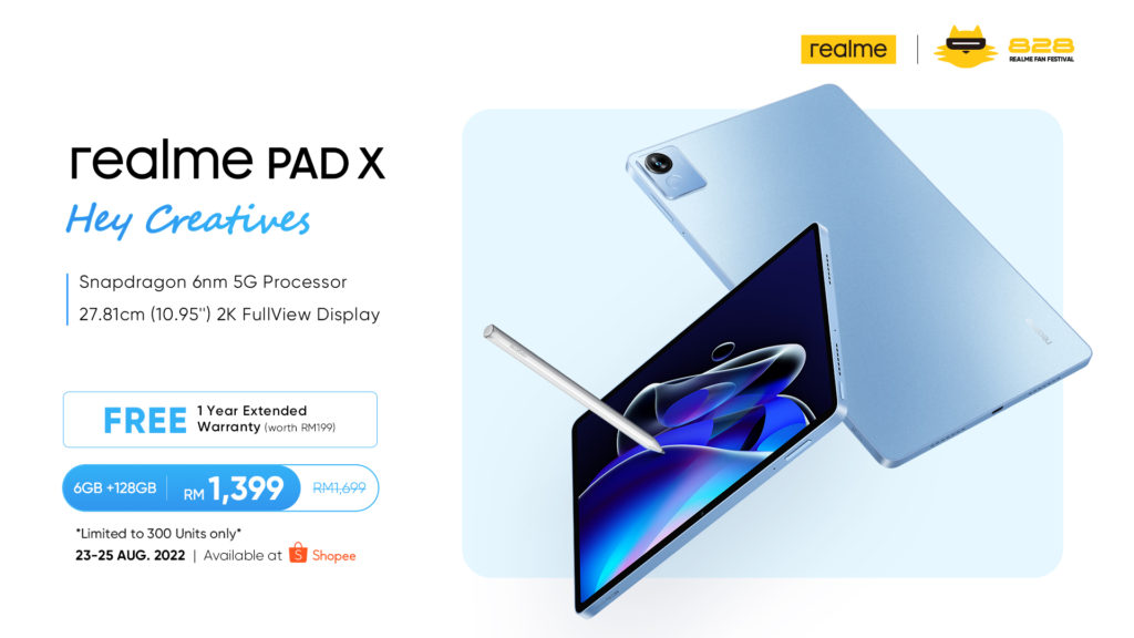 realme Pad X dilancarkan di Malaysia - skrin 2K dan Snapdragon 695 - harga dari RM 1,699 1