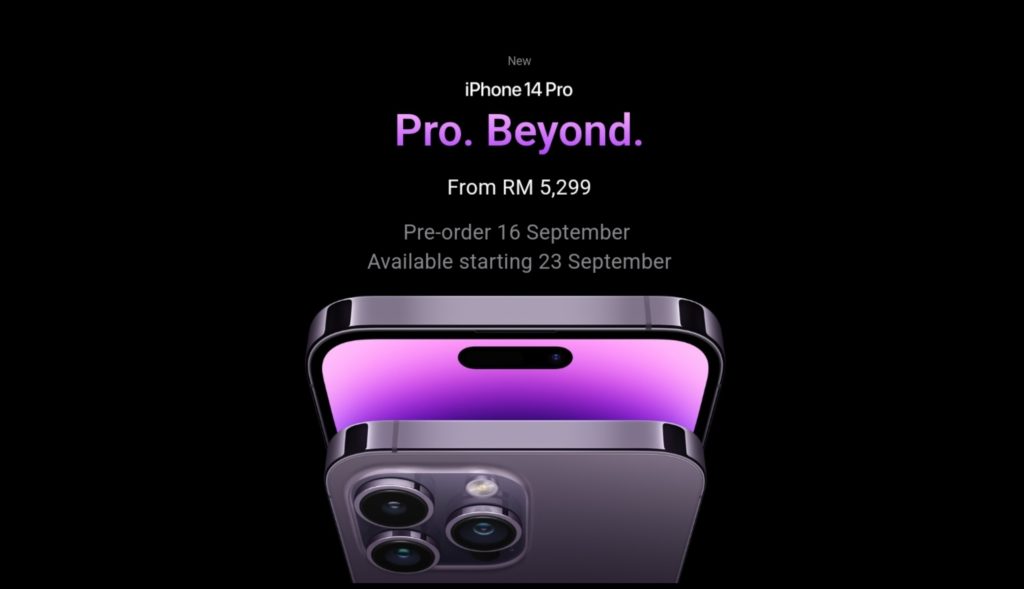 Apple iPhone 14 Pro dan iPhone 14 Pro Max akan ditawarkan pada harga dari RM 5,299 - tempahan bermula 16 September 1