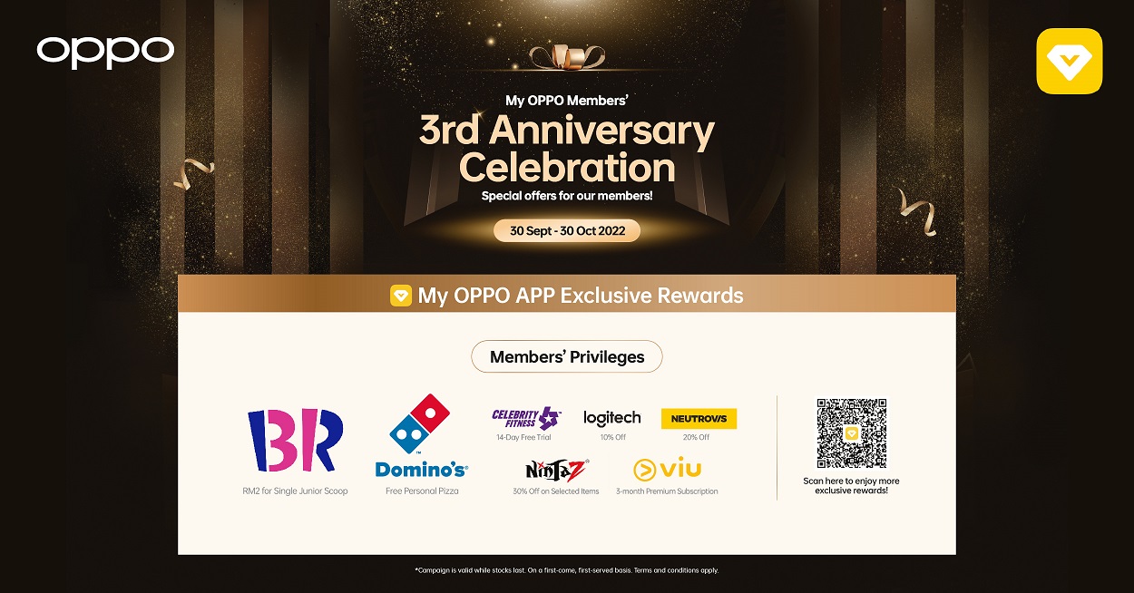 OPPO Malaysia raikan ulangtahun ke-3 My OPPO Members dengan diskaun sehingga RM 1,300 bagi pembelian telefon pintar 11