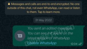 WhatsApp sedang menguji ciri menyunting mesej yang dihantar 3