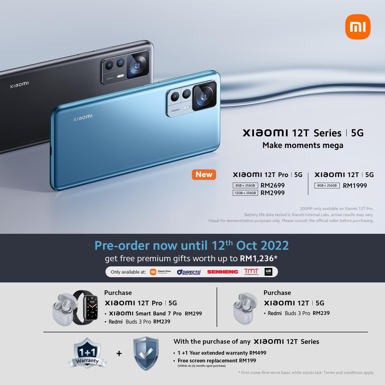Xiaomi 12T dengan cip Dimensity 8100 - Ultra dan sensor 108MP kini di Malaysia - harga RM 1,999 12