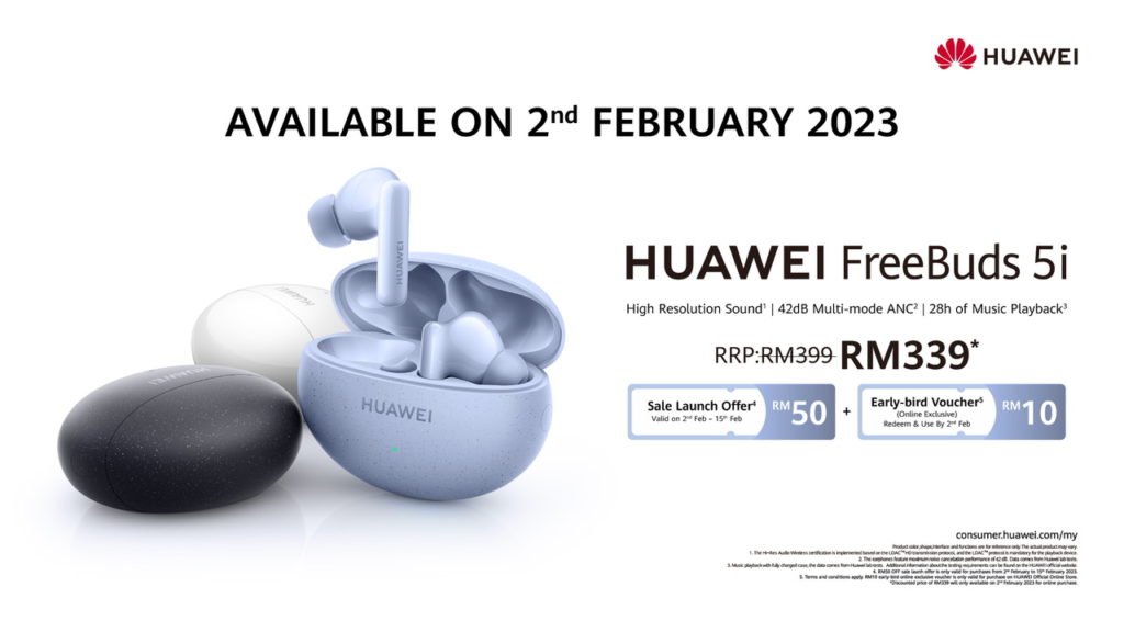 Mencari TWS dengan teknologi ANC yang kena dengan bajet anda?, HUAWEI FreeBuds 5i kini rasmi di Malaysia pada harga RM 399 sahaja 1