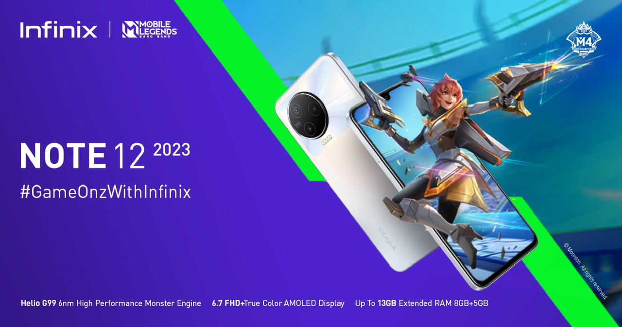 Jenama Infinix kini mengegar pasaran Malaysia dengan telefon pintar NOTE 12 2023 yang terhasil dengan kerjasama permainan video Mobile Legends: Bang Bang (MLBB) 22