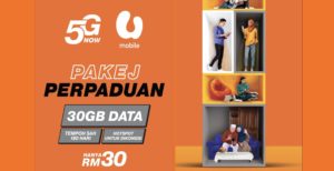 Pakej Perpaduan Prabayar U Mobile kini ditawarkan pada harga RM 30 sebulan 1