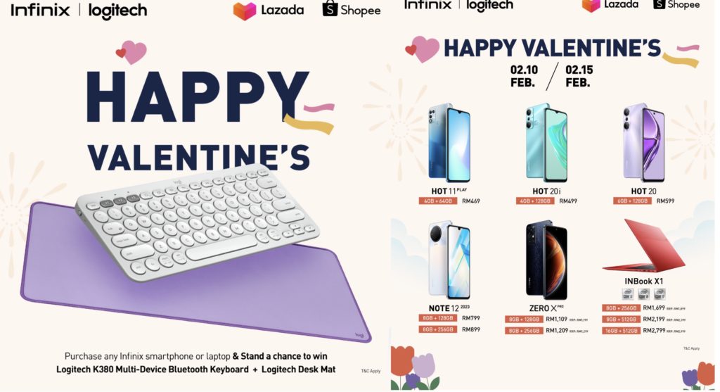 Promosi Hari Valentine Infinix x Logitech kini ditawarkan di Lazada dan Shopee 1