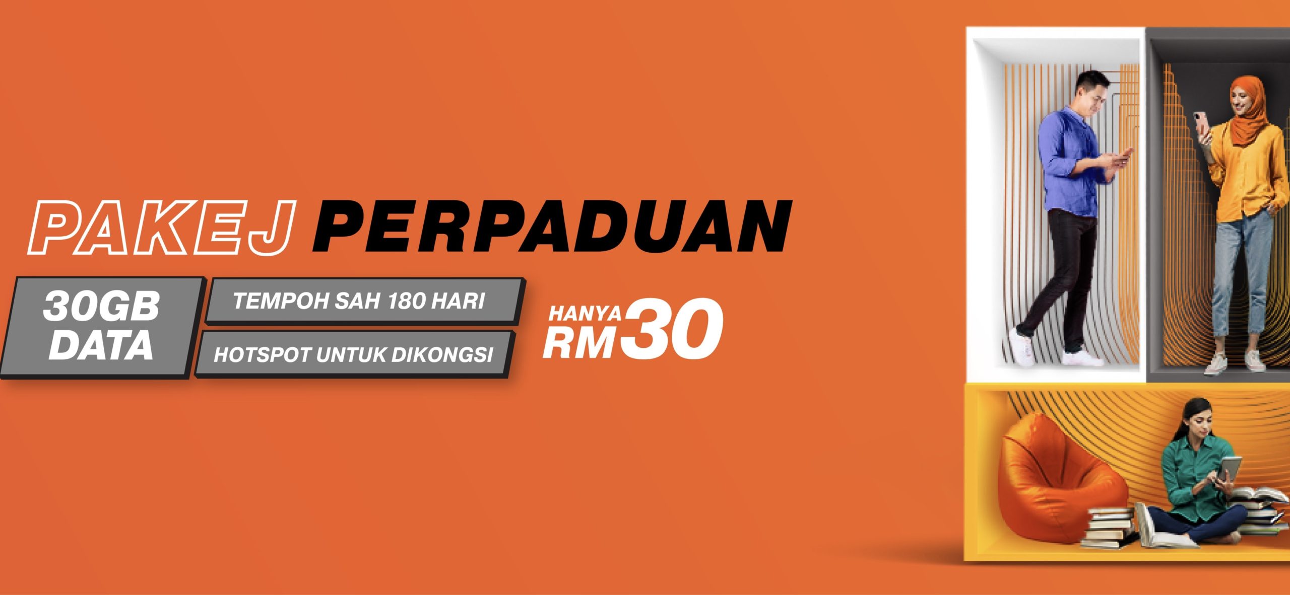 Pakej Perpaduan Prabayar U Mobile kini ditawarkan pada harga RM 30 sebulan 3