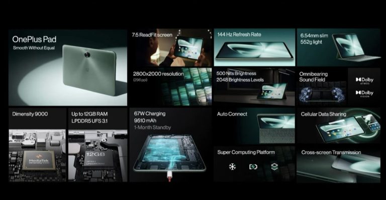 Tablet pertama OnePlus Pad kini rasmi dengan spesifikasi premium dan rekaan unik 6