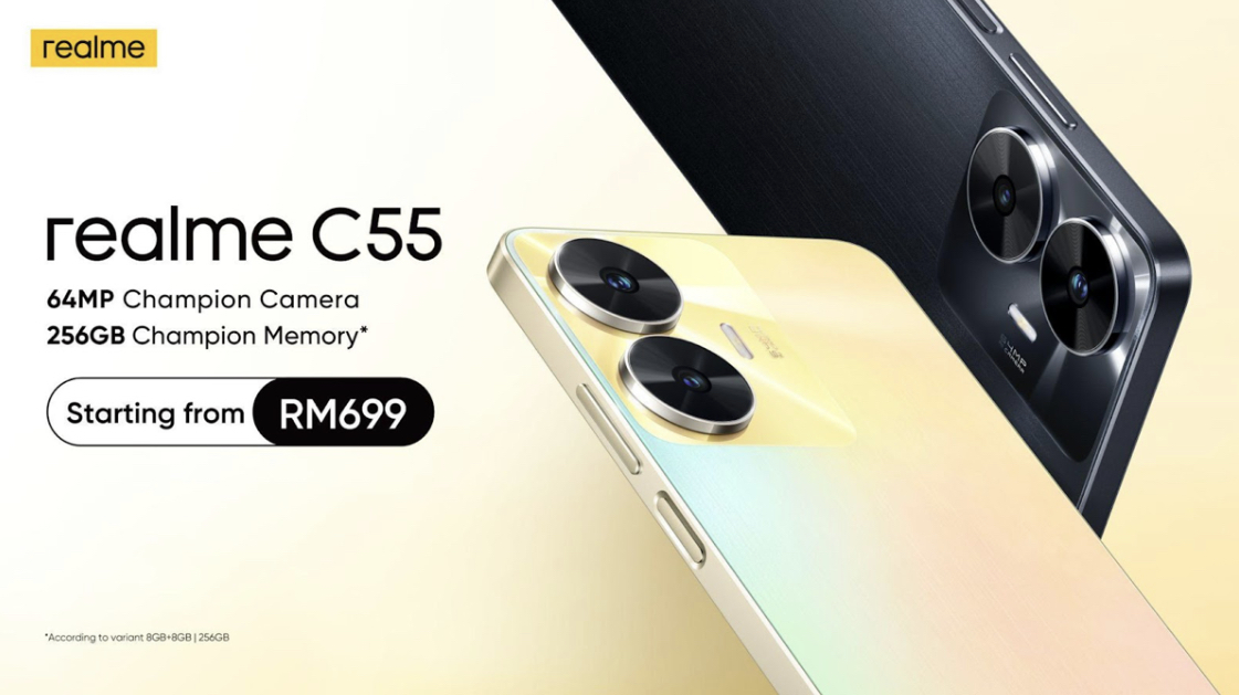 realme C55 - Telefon Pintar Leap to Champion yang mengegar pasaran Malaysia dengan ciri-ciri terbaik segmen pada harga berbaloi serendah RM 699 7