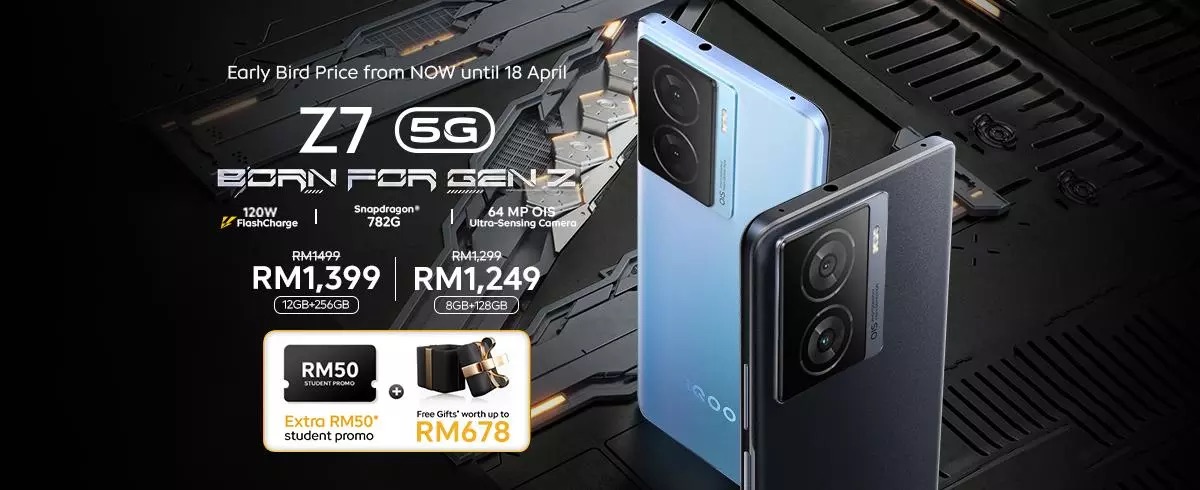 iQOO Z7 5G dan Z7x 5G kini rasmi di Malaysia dengan skrin LCD 120Hz bersama cip Snapdragon 3