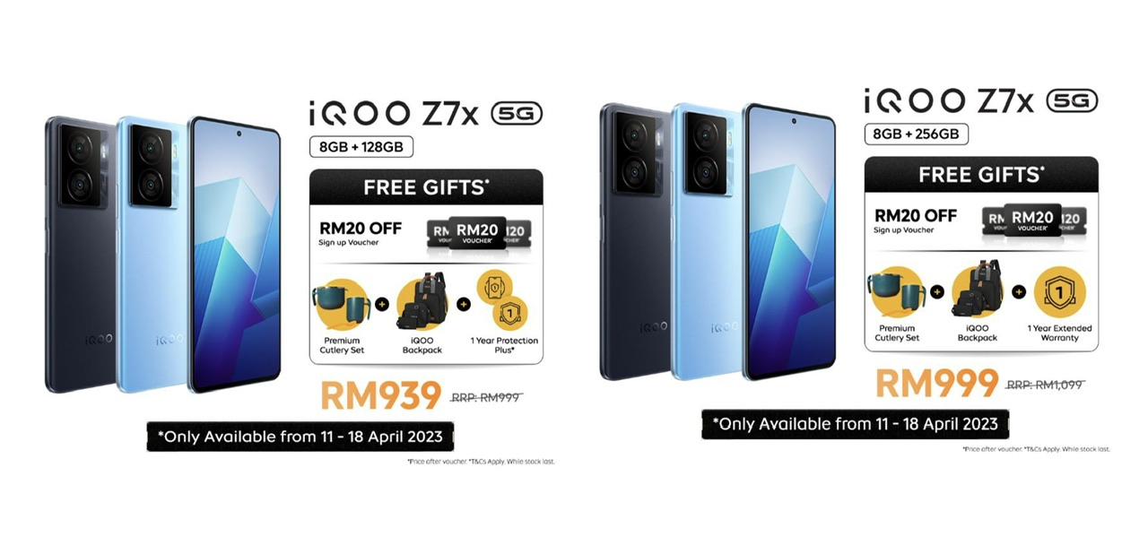 iQOO Z7 5G dan Z7x 5G kini rasmi di Malaysia dengan skrin LCD 120Hz bersama cip Snapdragon 2