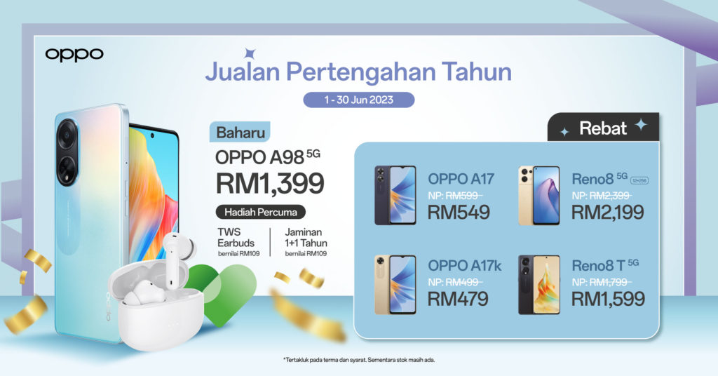 OPPO umumkan jualan pertengahan tahun dengan rebat tambahan 1