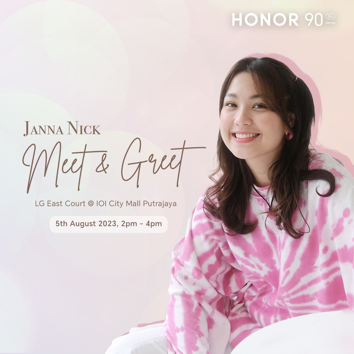 Temui Janna Nick di Jerayawara HONOR 90 5G di IOI City Mall pada 4 hingga 6 Ogos ini 7