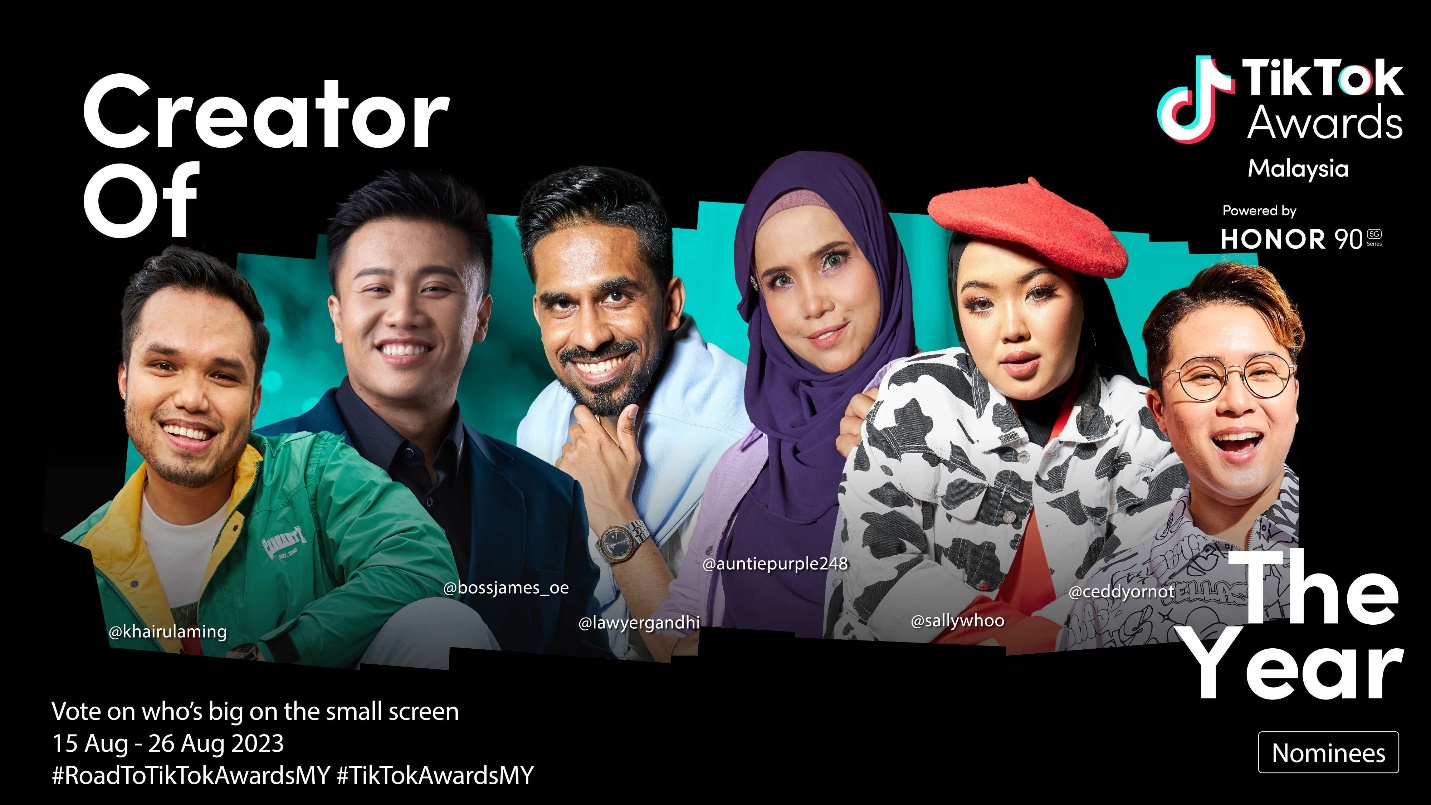 Anugerah TikTok Malaysia akan diadakan buat kali pertama - dengan kerjasama Honor Malaysia 6