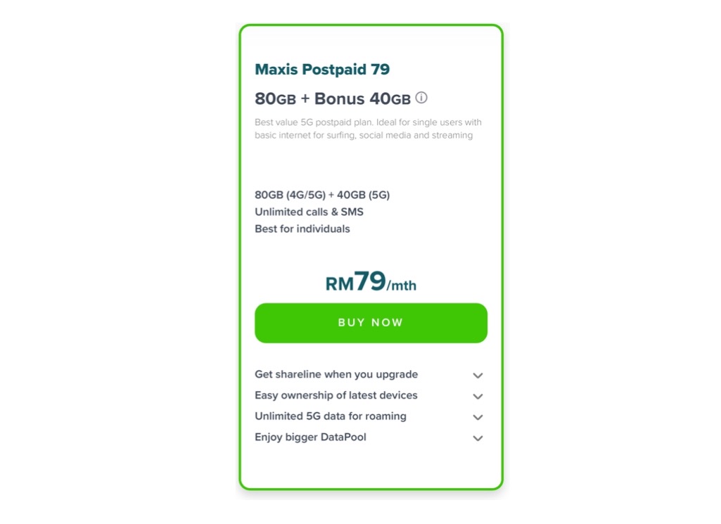 Maxis 5G - Berikut adalah pelan 5G Maxis Postpaid - bermula dari RM 79 sebulan 5