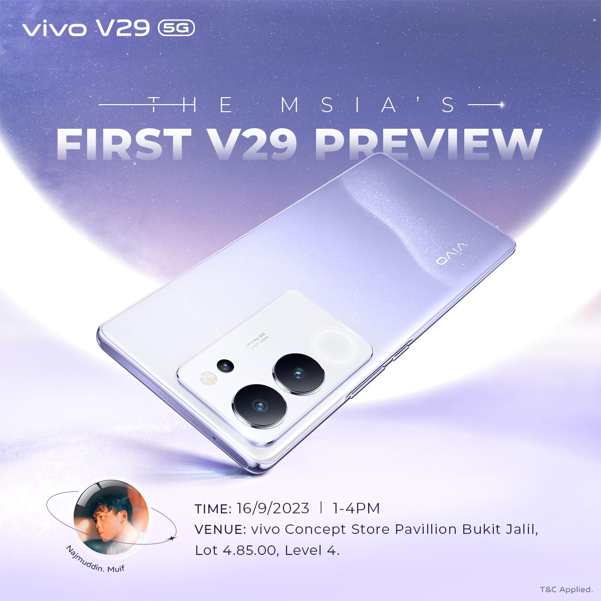 vivo V29 5G tiba di Malaysia 20 September- previu awal di vivo store pavillion bukit jalil pada 16 September 3
