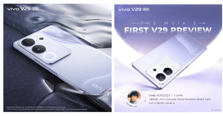 vivo V29 5G tiba di Malaysia 20 September- previu awal di vivo store pavillion bukit jalil pada 16 September 1