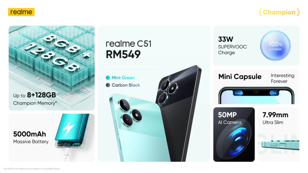 realme C51 kini rasmi di Malaysia pada harga RM 549 1