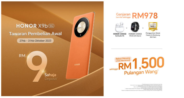 Tempah Honor X9b 5G pada harga RM 9 sahaja - peluang menangi cashback sehingga RM 1,500 9