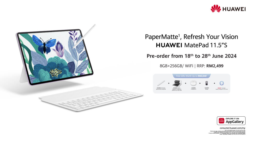 HUAWEI MatePad 11.5S PaperMatte Edition kini rasmi di Malaysia - RM 2,499 1