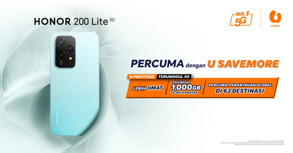 HONOR 200 Lite 5G mula ditawarkan di Malaysia - percuma dengan pelan pascabayar terpilih 5