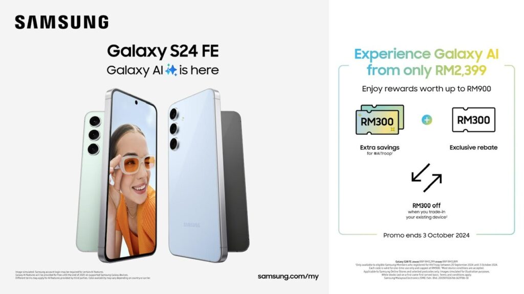 Samsung Galaxy S24 FE boleh dimiliki pada harga serendah dari RM 2,399 sahaja - ini caranya 1