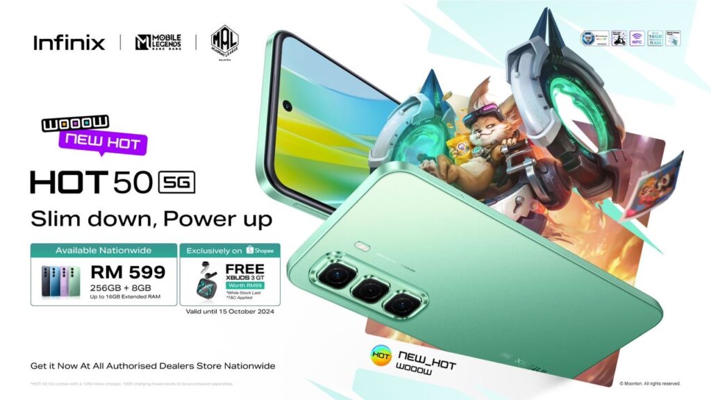 Infinix HOT 50 5G kini rasmi di Malaysia - antara telefon pintar 5G termurah di Malaysia - RM 599 1