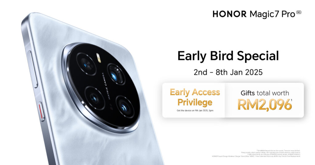 Jualan Early Bird Special HONOR Magic7 Pro kini bermula - hadiah percuma bernilai RM 2,096 1