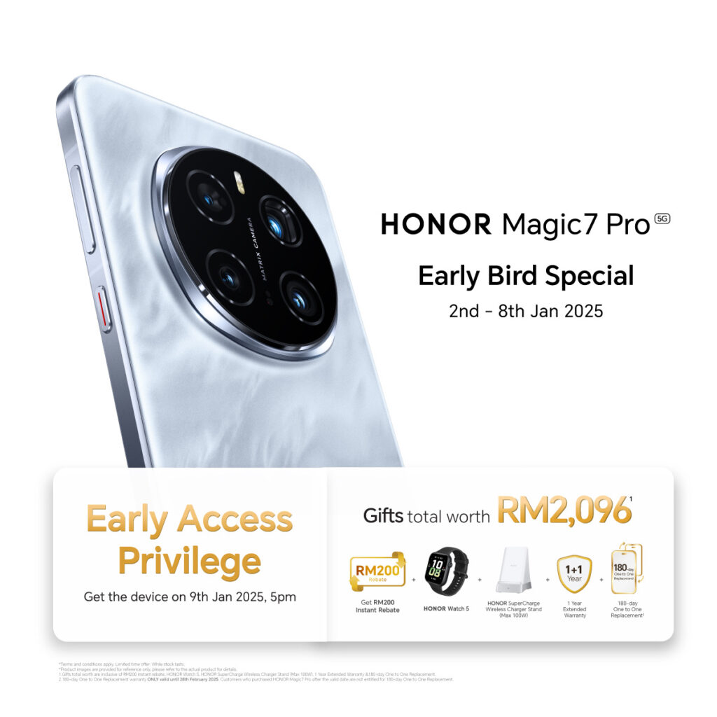 Jualan Early Bird Special HONOR Magic7 Pro kini bermula - hadiah percuma bernilai RM 2,096 2