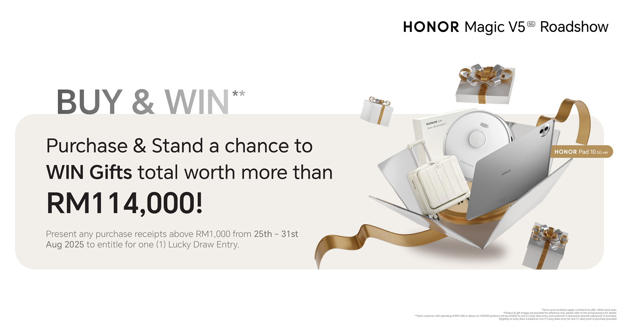 HONOR mulakan roadshow Magic V5 di Johor Baharu - ganjaran RM 114,000 menanti pengujung 4 HONOR mulakan roadshow Magic V5 di Johor Baharu - ganjaran RM 114,000 menanti pengujung 4