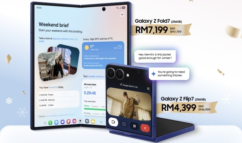 Samsung kini menawarkan diskaun RM 600 bagi pembelian Galaxy Z Fold7 dan Z Flip7 1