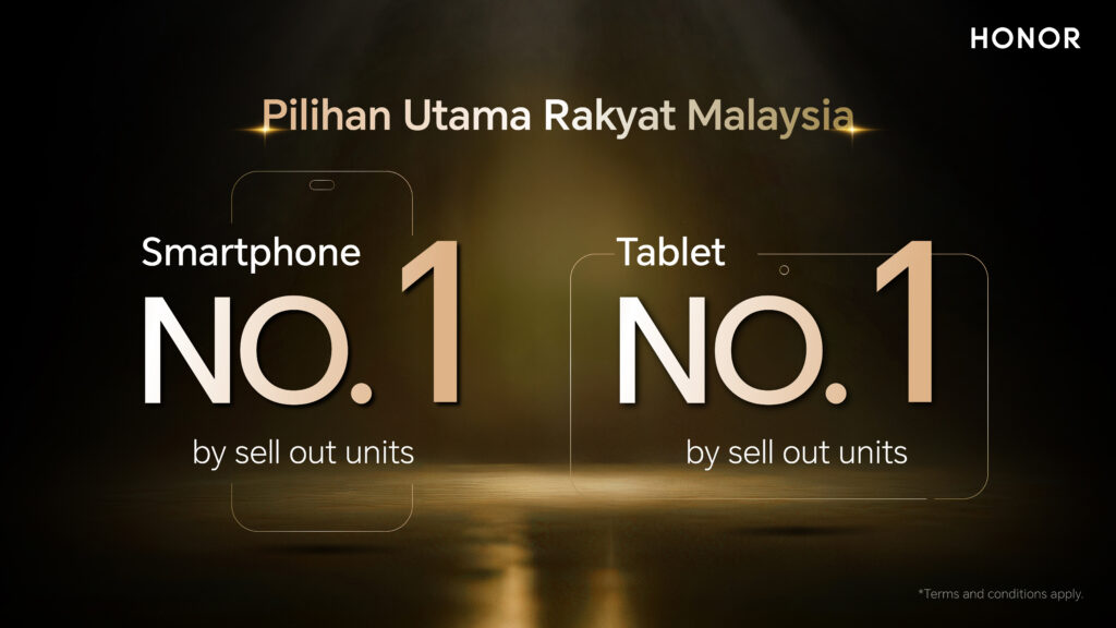 HONOR meraih kedudukan pertama bagi pasaran telefon pintar dan tablet di Malaysia 1