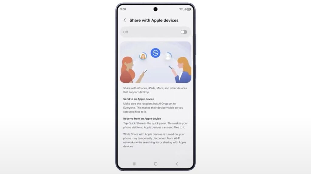 Samsung Galaxy S26 Series kini menyokong perkongsian fail AirDrop melalui QuickShare 1