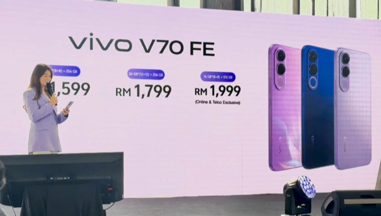 vivo V70 FE Rasmi di Malaysia: Rekaan Stylish Dipadankan Kamera 200MP dan Bateri BlueVolt 7000mAh 8