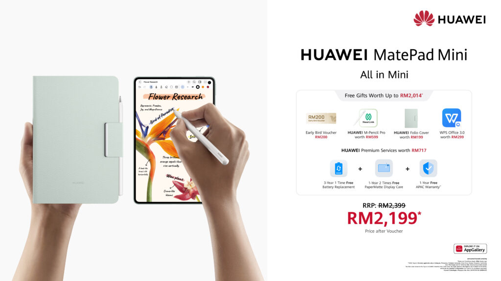 HUAWEI MatePad Mini PaperMatte Display kini rasmi di Malaysia pada harga RM 2,399 1